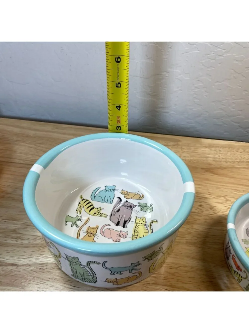 Cat Town Ceramic Feeding Dish Bowl Large Small Size Cute Colorful Whimsical